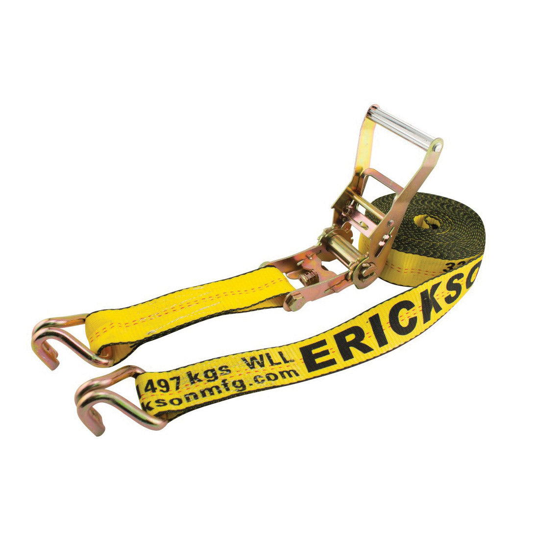 ERICKSON 2INX27FT 10,000 LB RATCHET STRAP W/DBL J HKS W/STEEL HANDLE