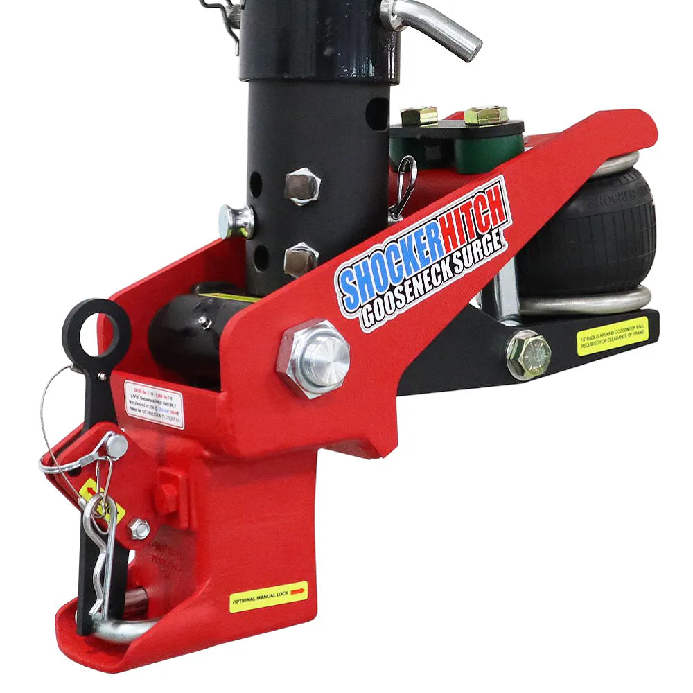 Shocker 30K Gooseneck Surge Air Hitch & Shift Lock Coupler for 2-5/16″ Ball