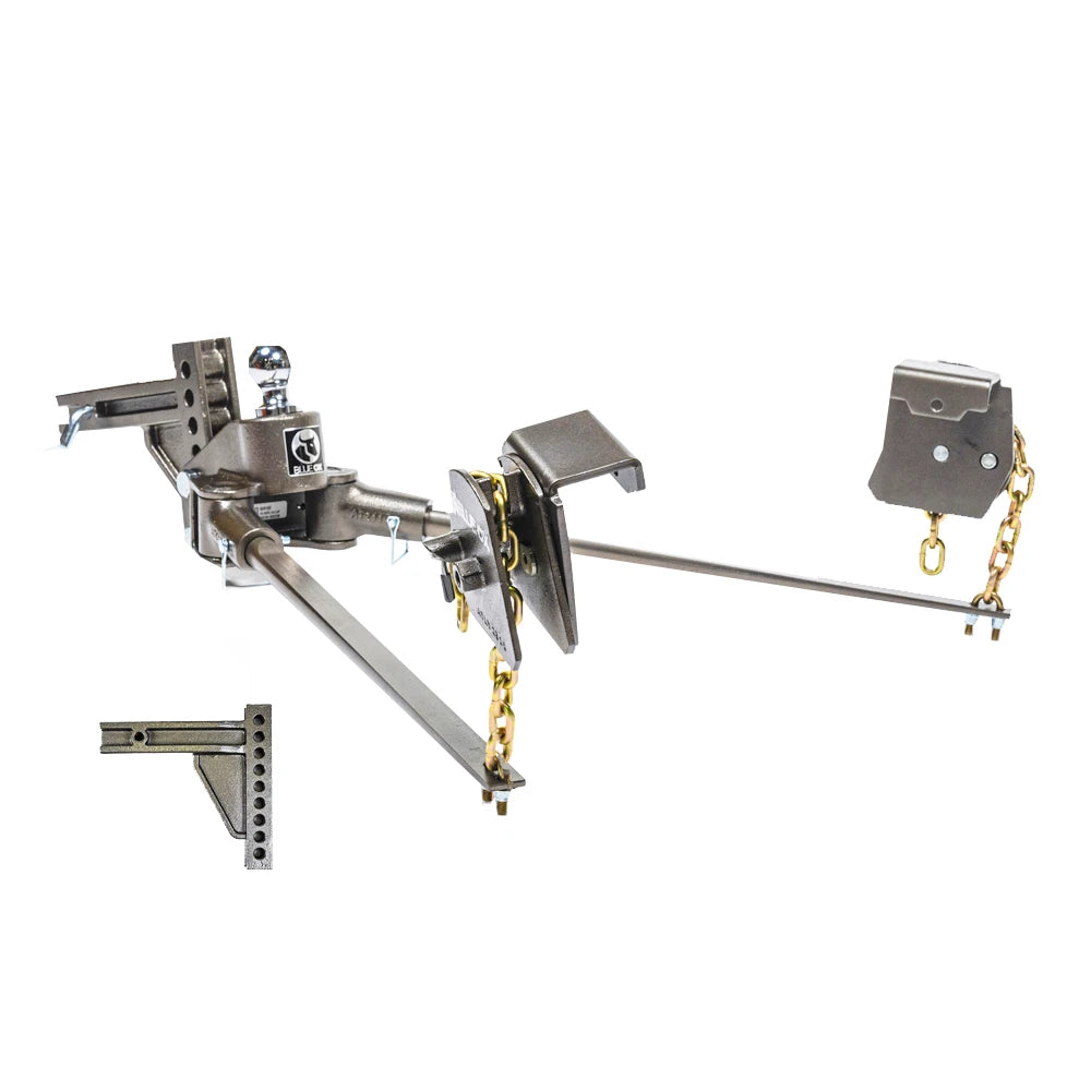 BXW1000 SwayPro Weight Distributing Hitch – 7 Hole Shank, 1000lbs Tongue, 10000lbs Towing, 2″ Receiver